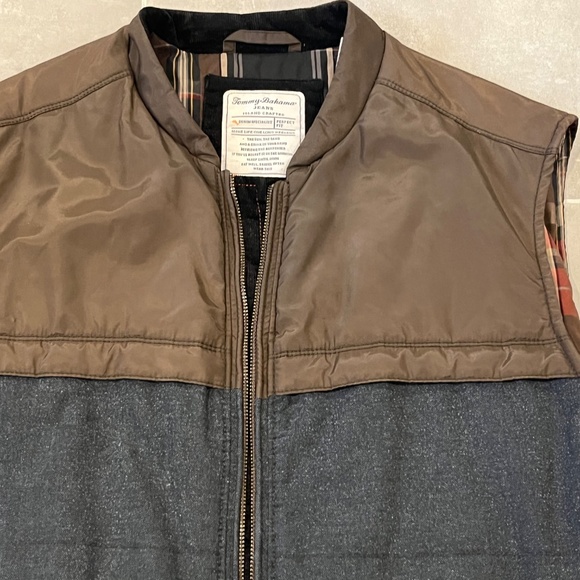 Tommy Bahama Mens Vest - Large Two Tone Zip Pockets Sleeveless Perfect Fit - Picture 4 of 6